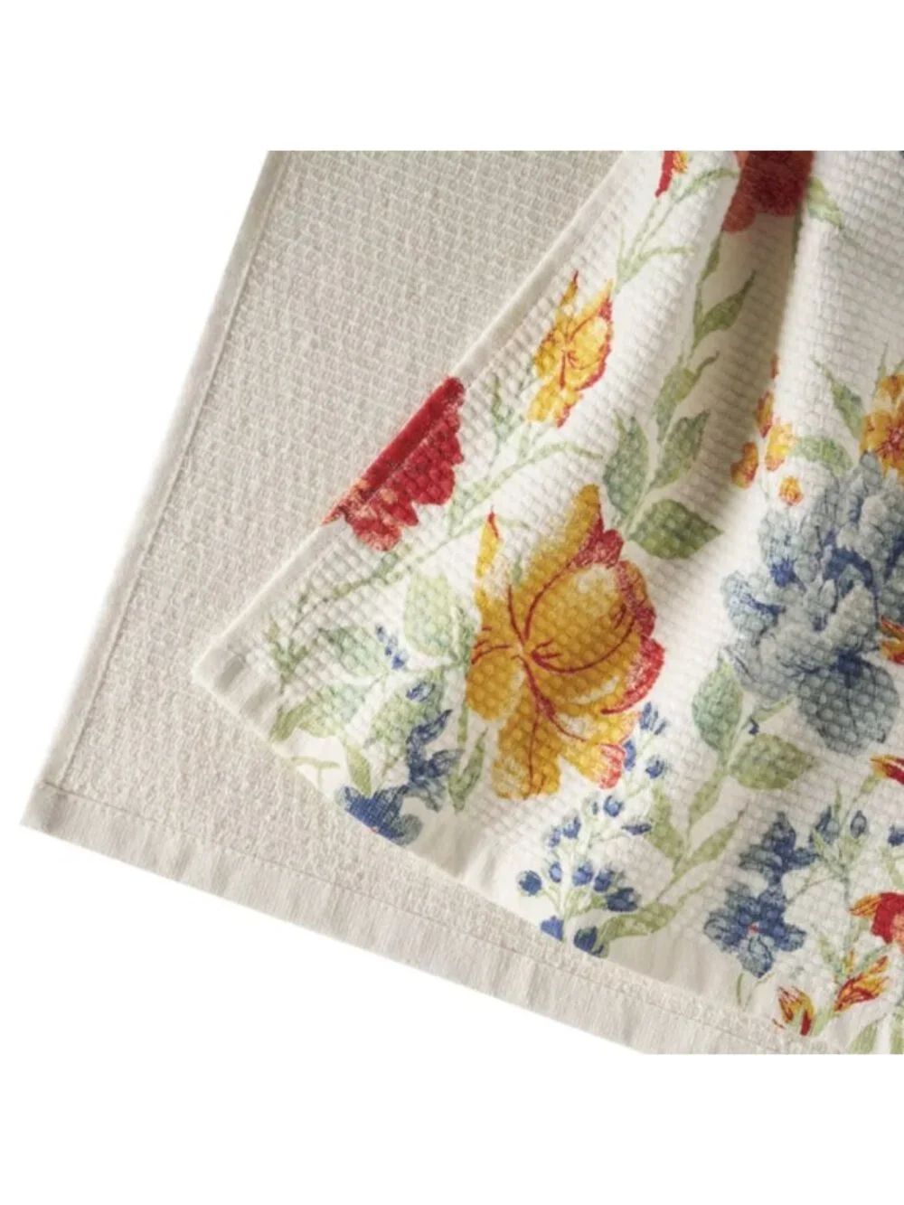 The Woman Pioneer Home Delilah Floral Cotton Set of 4 Woven Kitchen Tea Towels